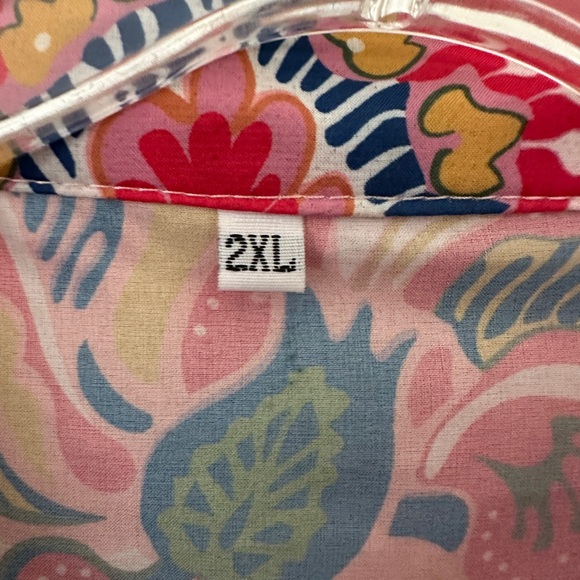 Floral Long Sleeve Dress - Pink and Multicolor - Picture 9 of 12